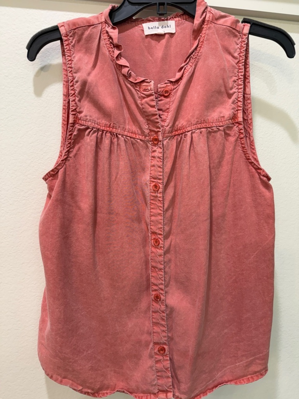 Bella Dahl Dusty Coral Sleeveless Button-Front Blouse